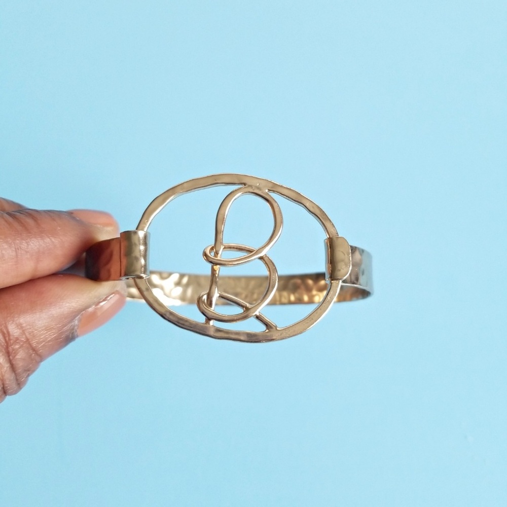 Anthropologie B Monogram Script Cuff - image 3